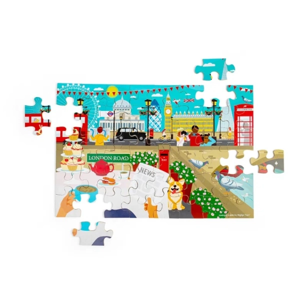 Bigjigs Toys Drevené podlahové puzzle Londýn