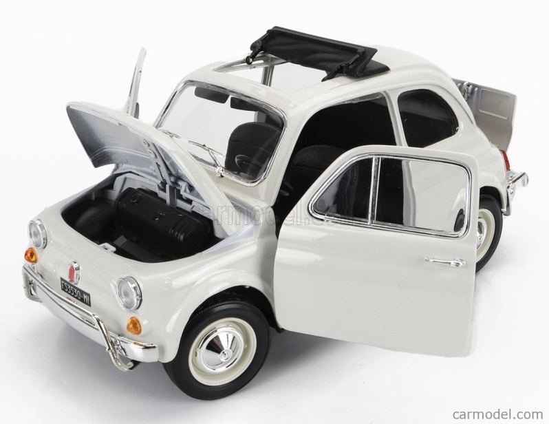 Bburago Fiat 500l Open Roof 1968 1:16 biela