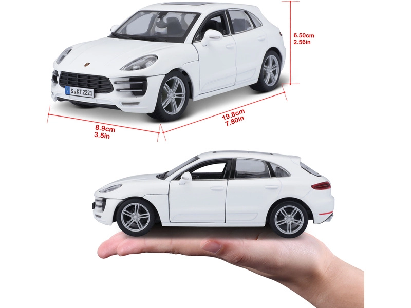 Bburago Plus Porsche Macan 1:24 bílá metalíza