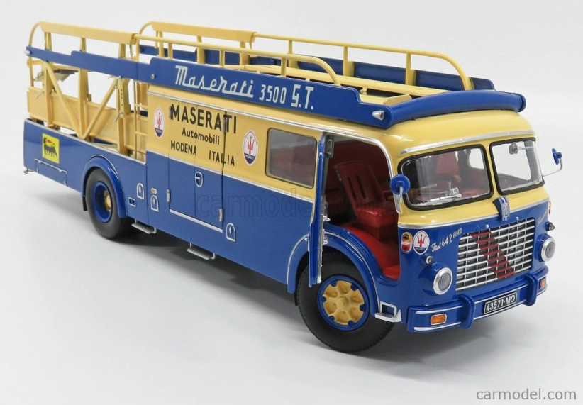 Cmr Fiat 642rn2 Truck Bartoletti Maserati Car Transporter 1957 1:18 Modrá Žlutá