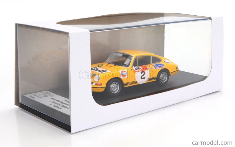 Trofeu Porsche 911s Coupe (nočná verzia) N 2 Winner Rally Swedish 1970 Bjorn Waldegaard - Lars Helmer 1:43 Žltá