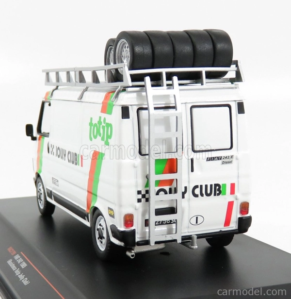Ixo-models Fiat 242 Van Fiat Team Totip Jolly Club Assistance Rally 1985 - Lancia 037 1:43 Bielo-zeleno-oranžová