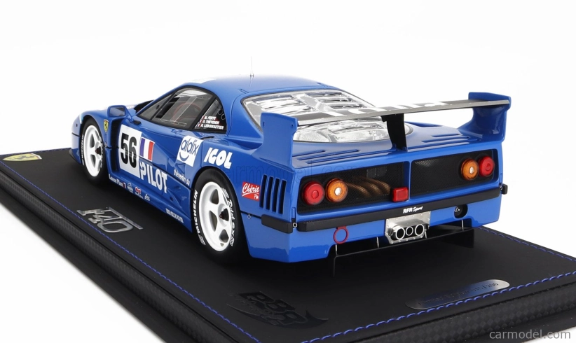 Bbr-models Ferrari F40 Lm 3.5l Turbo V8 Team Pilot Pen Racing N 56 24h Le Mans 1996 Michel Ferte - Olivier Thevenin - Nicolas Leboissetier - Con Vetrina - S vitrínou 1:18 Blue