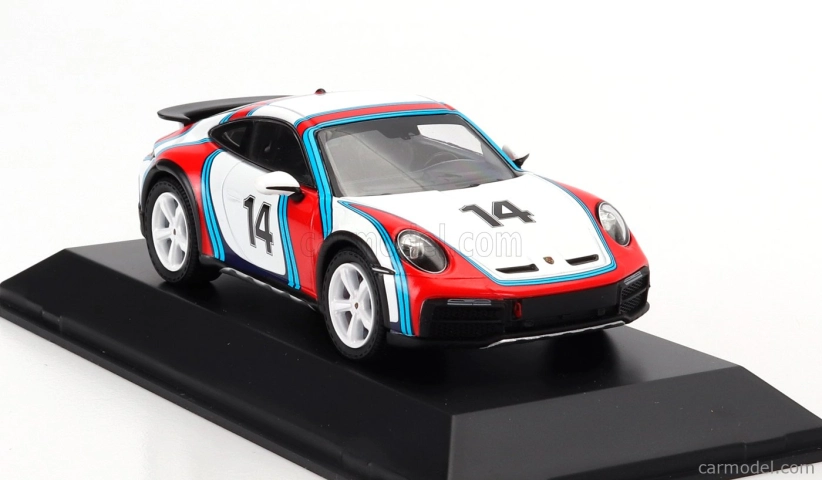 Spark-model Porsche 911 992 Dakar Coupe N 14 Martini Racing Livery 2023 1:43 Biela červená modrá