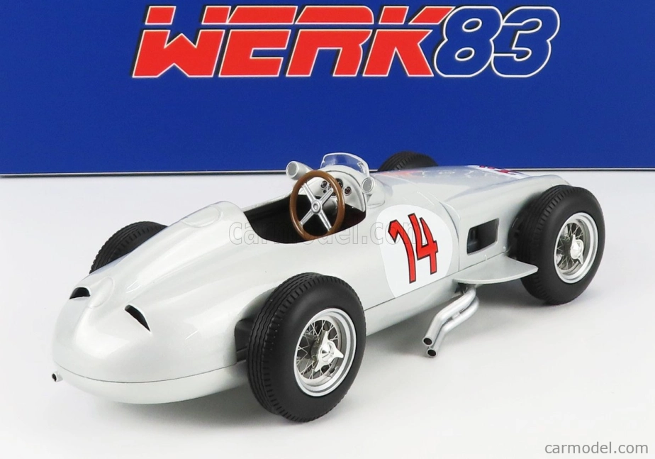 Werk83 Mercedes benz F1 W196 N 14 2nd Belgium Gp 1955 Stirling Moss 1:18 Silver