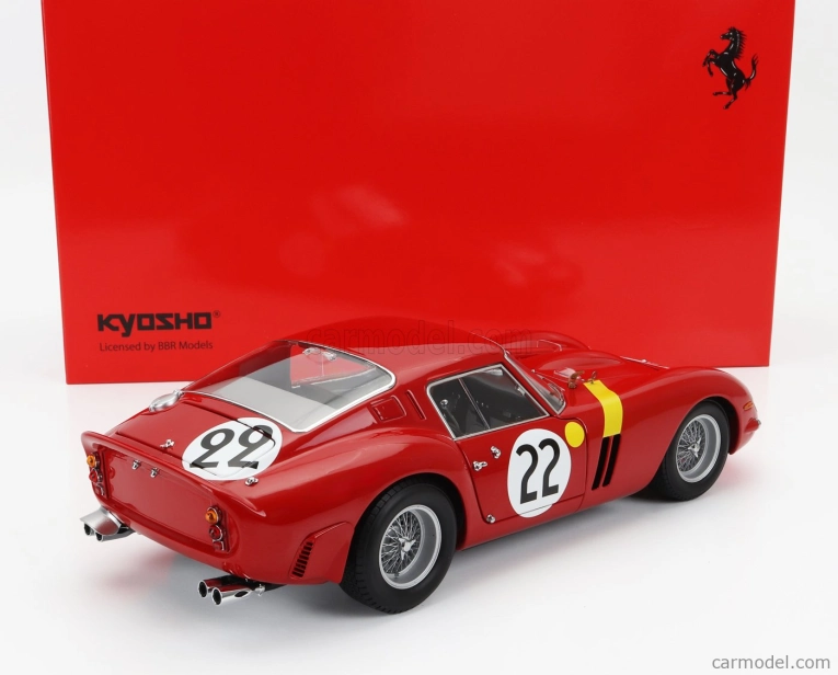 Kyosho Ferrari 250 Gto 3.0l V12 Team Equipe Nationale Belge N 22 1:18, červená