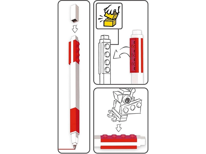 LEGO gélové pero s minifigúrkou červené