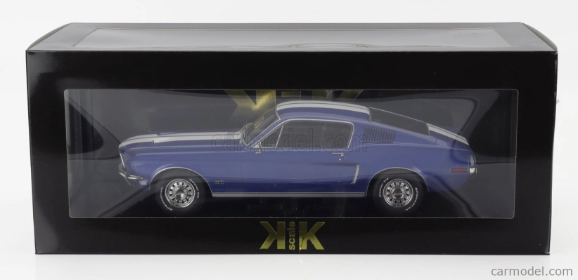 Kk-scale Ford usa Mustang Gt Fastback Coupe 1968 1:18 Blue White
