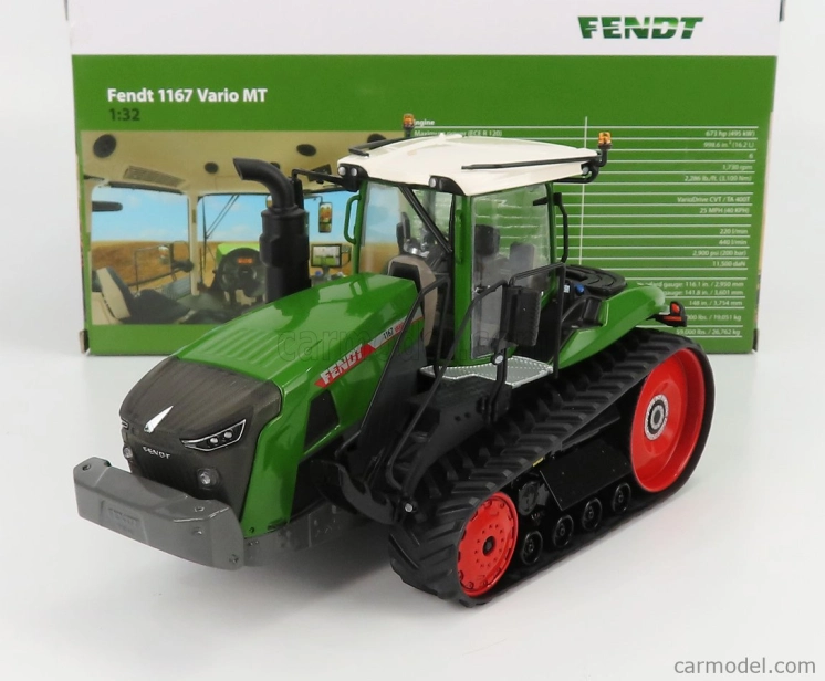 Dm-models Fendt Vario Mt 1167 Traktor Cingolato 2020 1:32 Zelená biela