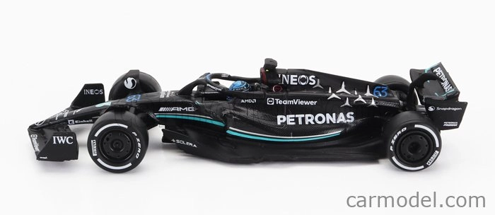 Spark-model Mercedes gp F1 W14 Team Mercedes-amg Petronas Formula One N 63 Season 2023 George Russel 1:64 Matt Black
