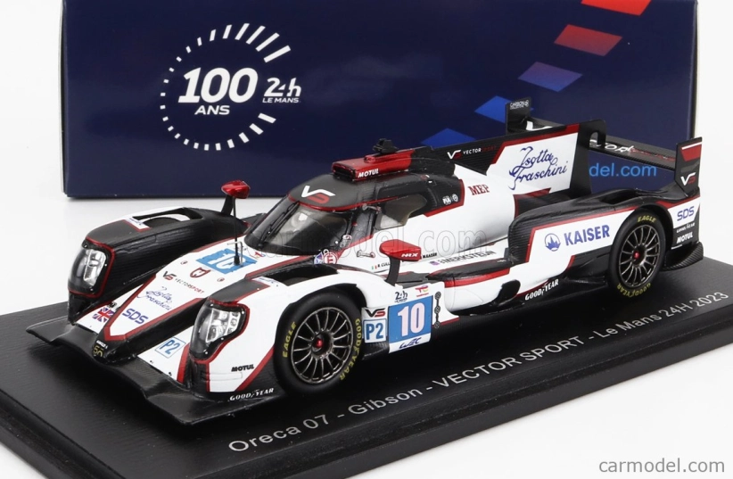 Spark-model Oreca 07 Gibson Gk428 4.2l V8 Team Vector Sport N 10 24h Le Mans 2023 G.aubry - R.cullen - M.kaiser 1:43 Biela Čierna