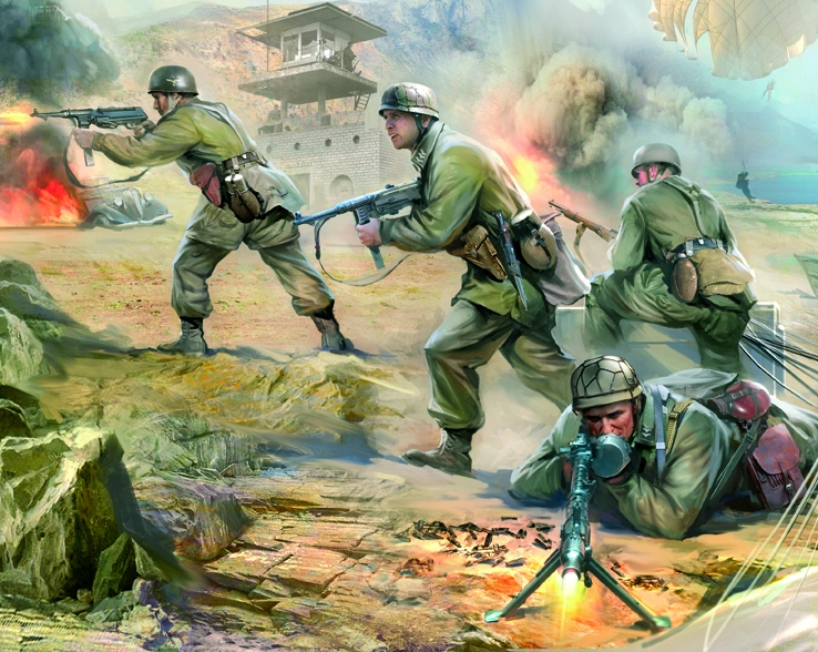 Zvezda figurky - němečtí výsadkáři (1:72)