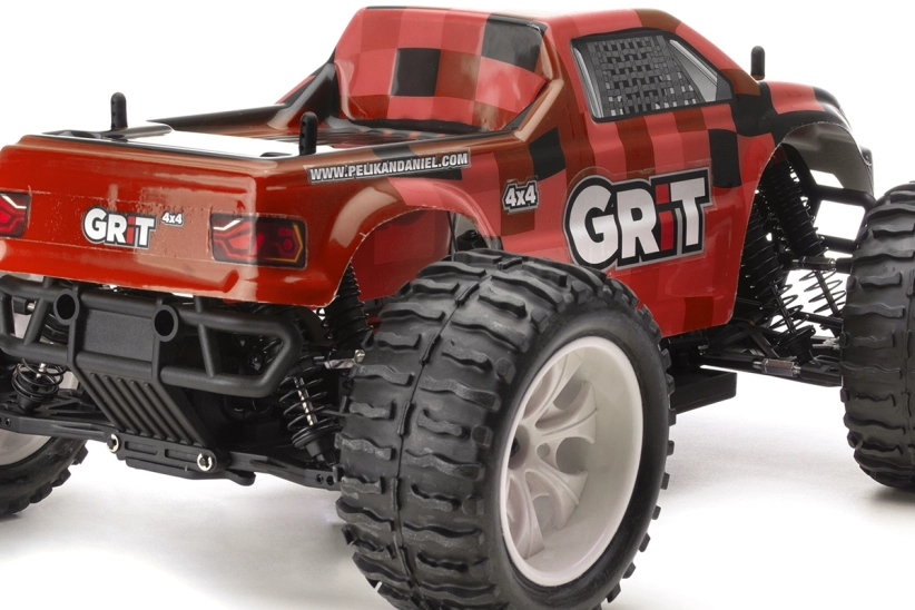 HiMOTO Monster EMXT GRIT 1:10 elektro RTR set 2,4 GHz (červené kostky) - Použitý