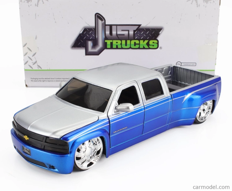 Jada Chevrolet Silverado Pick-up Dually 1999 1:24 Modrá strieborná