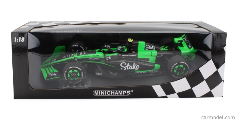 Minichamps Sauber F1 C44 Team Stake Kick N 24 Sezóna 2024 Zhou Guanyu 1:18 Zelená čierna