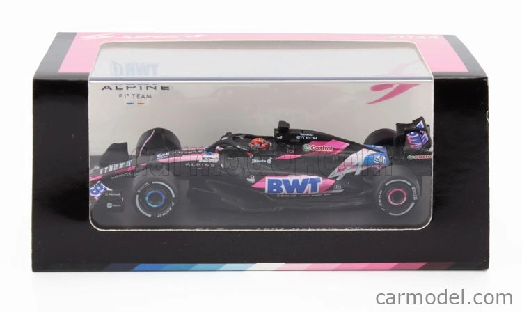 Spark-model Alpine F1 A524 Team Bwt Alpine N 31 Sezóna 2024 Esteban Ocon 1:64 Čierna Modrá Ružová