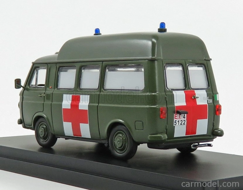 Rio-models Fiat 238 Van Tetto Alto Ambulanza Esercito Italiano 1970 1:43 Vojenská zelená