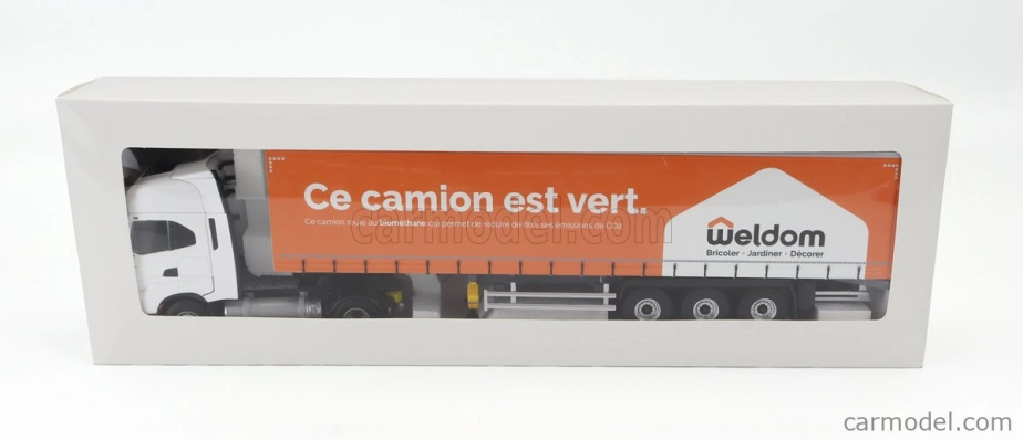 Eligor Iveco fiat S-way Np Truck Telonato Weldom Transports 2021 1:43 White Orange