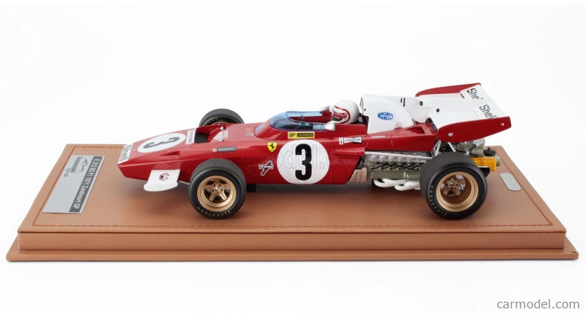 Tecnomodel Ferrari F1   312b2 N 3 Zandvoort Gp (with Pilot Figure) 1971 Clay Regazzoni - Con Vetrina - With Showcase 1:18 Červená Bílá