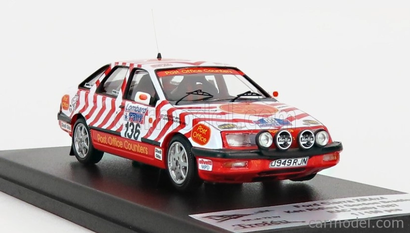 Trofeu Ford england Sierra Xr4x4 (nočná verzia) N 136 Rally Rac Lombard 1987 K.ridley - G.bradford 1:43 Biela červená