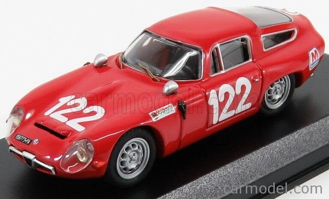 Najlepší model Alfa romeo Tz1 Scuderia Pagaso N 122 Targa Florio 1966 Lo Piccolo - Sutera 1:43 Red