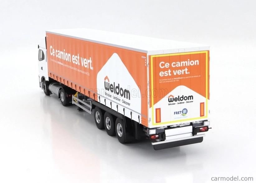 Eligor Iveco fiat S-way Np Truck Telonato Weldom Transports 2021 1:43 White Orange