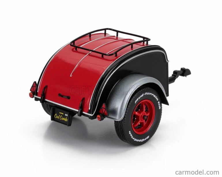 Solido Volkswagen T1 Van Kool Combi Sport With Trailer 1950 1:18 Černá Stříbrná Červená