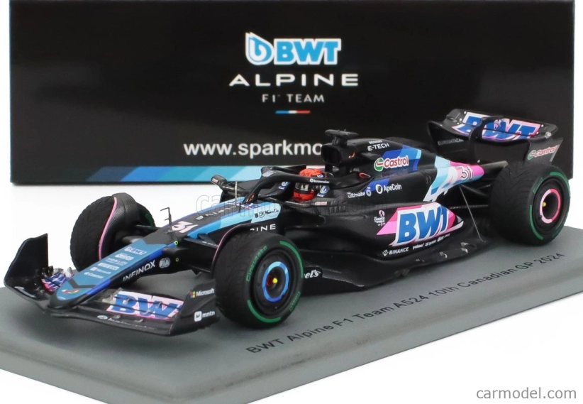 Spark-model Alpine F1 A524 Team Bwt Alpine N 31 Canada Gp 2024 Esteban Ocon 1:43 Černá Modrá Růžová