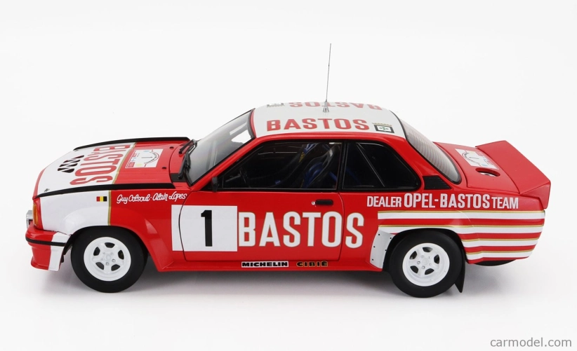 Sun-star Opel Ascona 400 Rally Bastos N 1 2nd Rally Circuit Des Ardennes 1983 Guy Colsoul - Alain Lopes 1:18 Červená Bílá