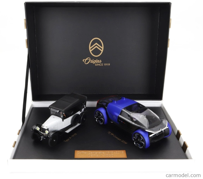Norev Citroen Coffret Set 2x Type A Cabriolet Closed 1919 + 19_19 Concept Electric 2019 1:43 Biela čierna čierna modrá sivá
