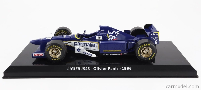 Edicola Ligier F1 Js43 N 9 Sezóna 1996 Olivier Panis - Con Vetrina - S vitrínou 1:24 modrá biela