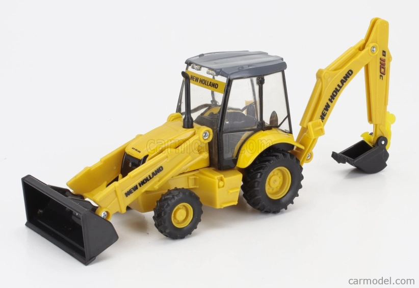 Newray Iveco fiat Daily Roll-off Pianale 2023 With Accessories + New Holland B110c Ruspa Gommata - Scraper Tractor 1:36 Žlutá Černá