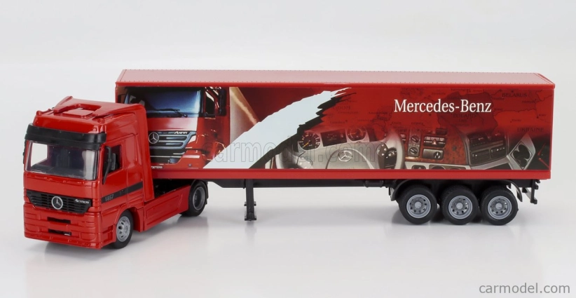 Newray Mercedes benz Actros 1857 Truck Cassonato Mercedes Benz 1998 1:43 Red