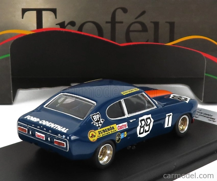 Trofeu Ford england Capri 2600 Rs N 89 1000km Nurburgring 1972 W.odenthal - K.fritzinger 1:43 Modrá Oranžová