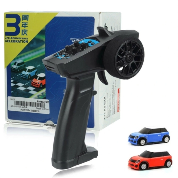 Turbo Racing 1/76 On-Road RC Car RTR (fluor. červená+modrá)