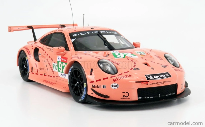 Ixo-models Porsche 911 991 Rsr Team Porsche Gt N 92 Winner Lmgte Pro Pink Pig Tribute 24h Le Mans 2018 M.christensen - K.estre - L.vanthoor 1:18 Pink