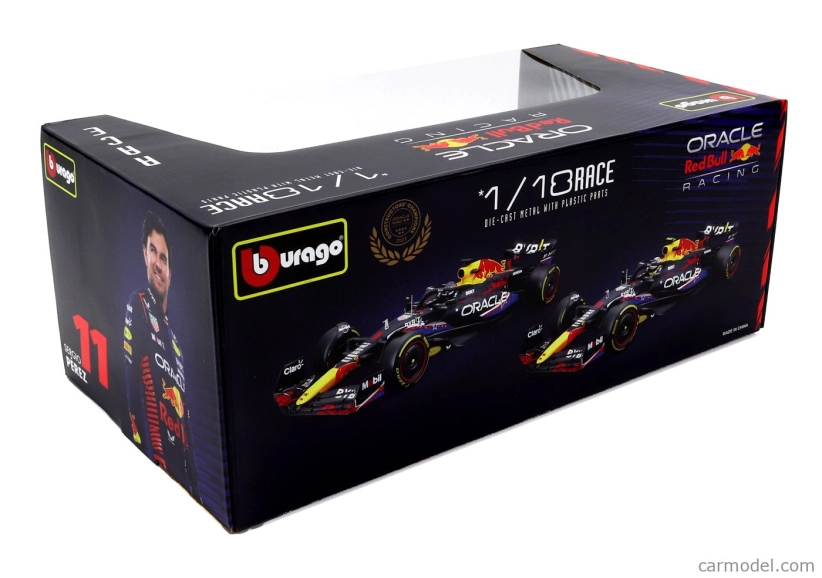Bburago Red bull F1 Rb19 Team Oracle Red Bull Racing N 11 4th Austin Usa Gp 2023 Sergio Perez 1:18 Matt Blue