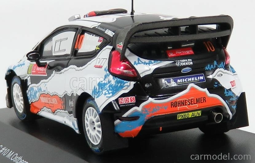 Minipartes Ford england Fiesta Rs Wrc N 10 Rally Portugal 2012 M.ostberg - J.andersson 1:43 Matná čierna biela svetlo modrá oranžová