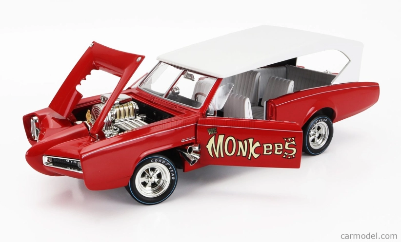 Autoworld Pontiac Gto Convertible Monkeemobile - The Monkees 1966 1:18 Červená Bílá