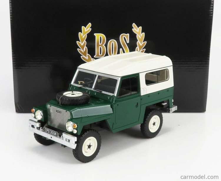 Bos-models Land rover Land 90 Ii Series Lightweight Soft-top Closed 1973 1:18 Green White