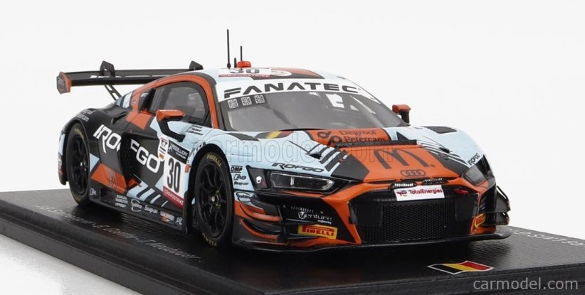 Spark-model Audi R8 Lms Gt3 Team Wrt N 30 Winner Silver Cup Class 24h Spa 2022 J.b.simmenauer - B.goethe - T.neubauer 1:43 Bílá Oranžová Černá