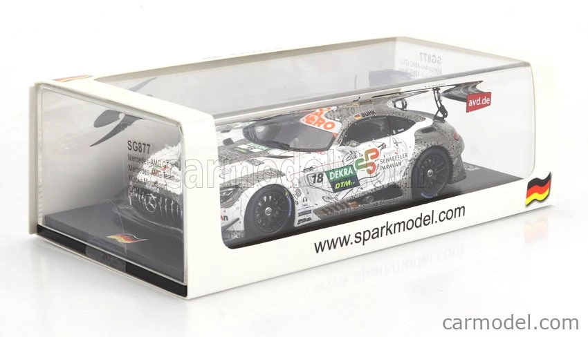 Iskrový model Mercedes Benz Amg Gt3 Evo Team Mucke Motorsport N 18 Dtm Sezóna 2022 Maximilian Buhk 1:43 Bielo-sivá