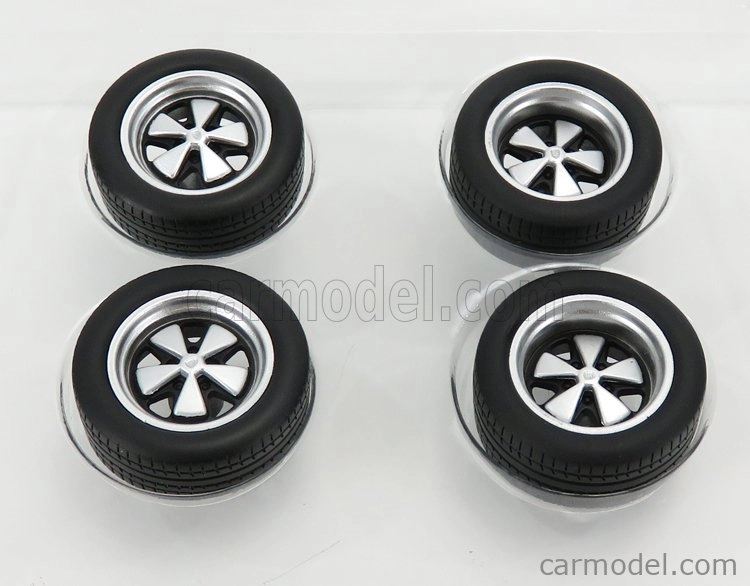 Kk-scale Accessories 4x Porsche Fuchs Wheels And Tyres 1:18 Stříbrná Černá