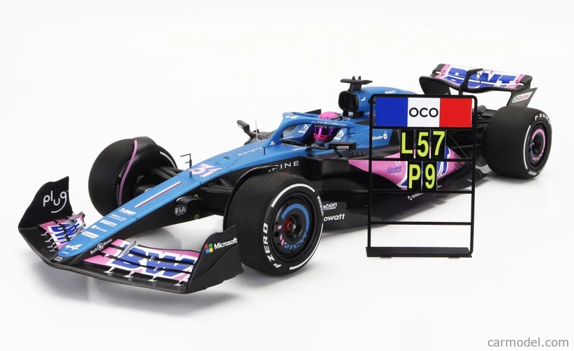Minichamps Alpine F1 A523 Team Bwt Alpine N 31 9th Miami Gp With Pit Board 2023 Esteban Ocon 1:18 Blue Black Pink
