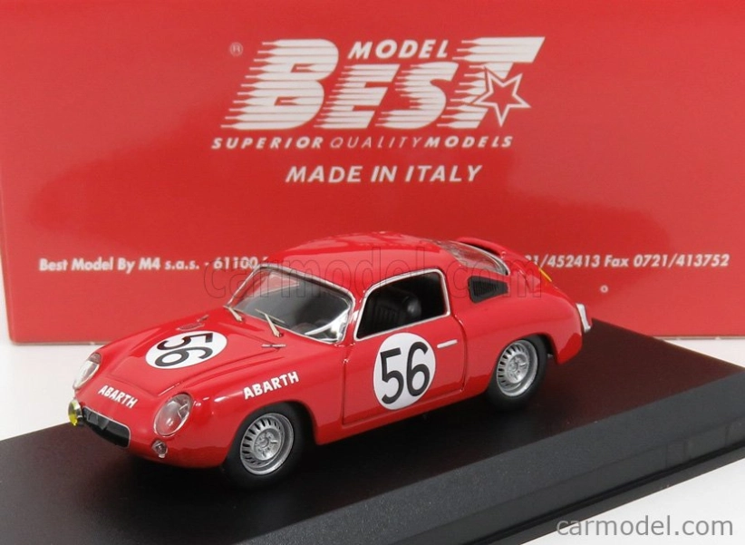 Najlepší model Fiat Abarth 700s N 56 24h Le Mans 1961 Bassi - Rigamonti 1:43 Red