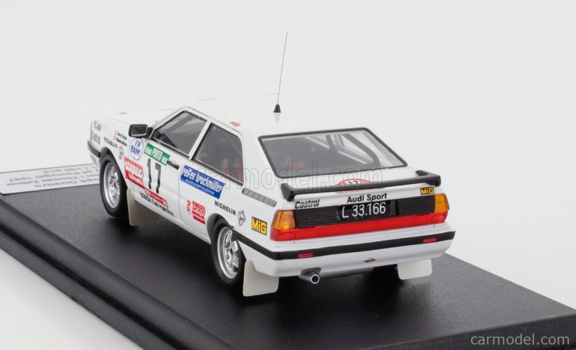 Trofeu Audi Quattro Coupe N 17 Rally Portogallo 1987 Georg Fischer - Thomas Zeltner 1:43 Bílá