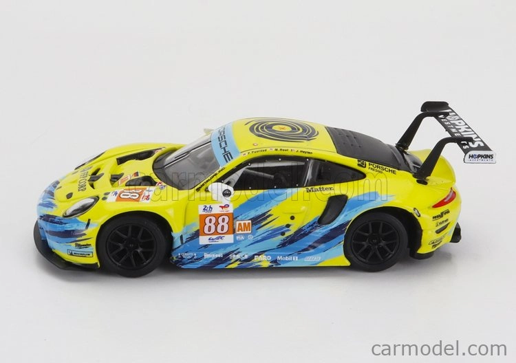 Spark-model Porsche 911 991 Rsr-19 4.2l Team Dempsey Proton Racing N 88 24h Le Mans 2022 F.poordad - M.root - J.heylen 1:64 Žlutá Světle Modrá