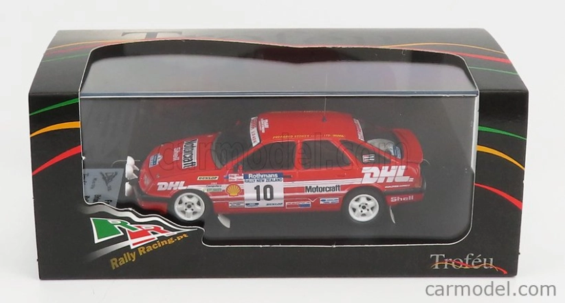 Trofeu Ford england Sierra Xr4x4 (night Version) N 10 Rally New Zealand 1988 B.stokes - G.adams 1:43 Červená Bílá