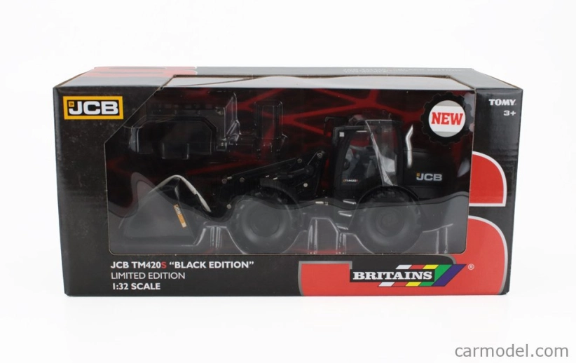 Britains JCB Tm420s Ruspa Gommata Black Edition - škrabák na traktory 1:32 čierny