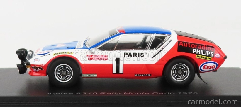 Spark-model Renault Alpine A310 N 1 Rally Montecarlo 1976 J.c.andruet - Y.jouanny 1:43 Bílá Červená Modrá